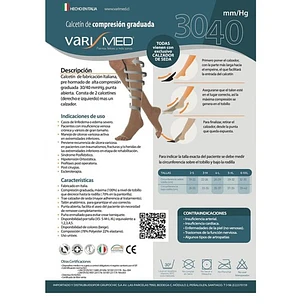 Kit de heridas con cierre doble capa compresión 30/40 mmHg Varimed 3 - derecho Beige